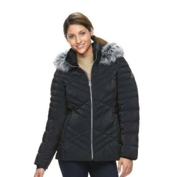 Womens Winter Jacket Quilted Black Small Hooded Water Resistant Zip Zeroxposur - Picture 1 of 7